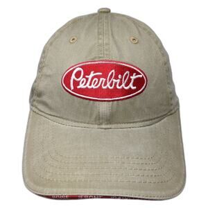 Peterbilt Of Idaho Strapback Baseball Cap Beige One Size Adjustable Embroidered